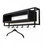 Mustast tammest seinariiul riiuliga 78 cm School - Spinder Design