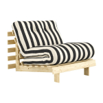 Mustvalge kokkupandav futon/puidust tool Roots - Karup