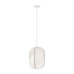 Valge metallist ripplamp tekstiilist varjuga, &oslash; 30 cm Pierida - Nova Luce