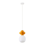 Valge/oranž keraamiline ripplamp klaasist varjuga, &oslash; 18 cm Clio - Nova Luce