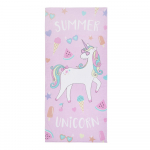 Roosa/lilla puuvillane rannar&auml;tik 76x160 cm Summer Unicorn - Catherine Lansfield