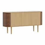 Madal kapp tammepuidust dekooriga helepruun-loomulikus v&auml;rvitoonis 150x75 cm Treasures - UMAGE