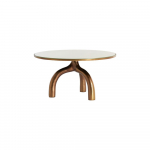 Pronksiv&auml;rvi-beež &uuml;mmargune klaasist diivanilaud &oslash; 76 cm Mello - Light & Living