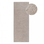 Beež k&auml;sitsi kootud villaseguga vaip 80x200 cm Pradesh Linen White - Elle Decoration