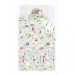 Valge-beež puuvillane laste voodipesu 200x200 cm Transport - Bianca