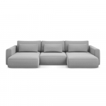 Helehall sametist lahtik&auml;iv/panipaigaga U-kujuline nurgadiivan Kapua &ndash; Makamii