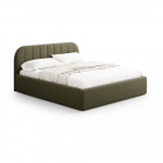 Roheline polsterdatud kaheinimesevoodi, koos panipaiga ja restiga 200x200 cm Juno &ndash; Windsor & Co Sofas