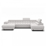 Kreemikas nurgadiivanvoodi buklee kangast (parem nurk/U-kujuline) Feraria - ELTAP