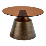 Pruun terasest &uuml;mmargune diivanilaud &oslash; 70 cm Dunsley - Actona