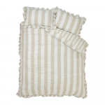 Beež 3-osaline voodipesu 200x200 cm Seersucker Frill Stripe - Catherine Lansfield