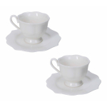 Valged portselanist tassid kahes komplektis, 80 ml Queen - Brandani