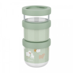 Helerohelised plastmassist laste suupistekarbid 3-osalise komplektiga Little Farm - Mepal