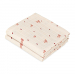 Roosad/beežid musliinm&auml;hkmed 2 tk 70x70 cm Bows - Cam Cam Copenhagen