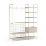 Kreemikas avatud terasest riidekapp 140x179.5x40 cm Amara - Marckeric