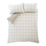 Kreemjas/hallikaspruun flanellvoodipesu kaheinimesevoodile 200x200 cm Brushed Regal Check - Bianca