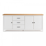 Valge m&auml;nnipuidust kummut 190x80 cm Miranda &ndash; Marckeric