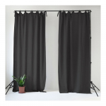 Tumehall linane kardin silmustega Night Time, 250 x 140 cm. - Linen Tales