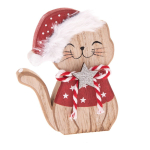 Puidust j&otilde;ulufiguur (k&otilde;rgus 11 cm) Happy Cat &ndash; Dakls