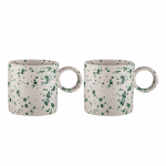 2-osaline valge-roheline kruusid komplekt 450 ml kivit&ouml;&ouml;stusest Carnival - Ladelle