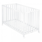 Ratastel kokkupandav valge v&otilde;revoodi 60x120 cm Fold up - Roba