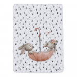 Valge puuvill-satiinist teki ja padjap&uuml;&uuml;ride komplekt 140x200 cm Bunnies In The Rain &ndash; Butter Kings