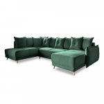 Roheline velvetist nurgadiivanvoodi (vasak nurk/"U") Lazy Lukka - Miuform