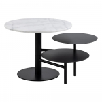 Valge &uuml;mmargune diivanilaud &oslash; 60 cm Lahti - Actona