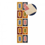 K&auml;sitsi kootud villane jooksja 60x230 cm Retro Blocks - Flair Rugs