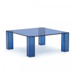 Sinine klaasist diivanilaud 85x85 cm Adularia - Kave Home