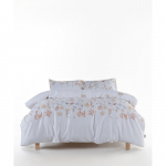 Valge satiin-puuvillast pikendatud voodipesu kaheinimesevoodile 240x220 cm Ivory Garden Floral - Mila Home Luxury