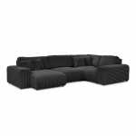 Tumehall velvetist nurgadiivan (parem nurk/U-kujuline) Justin - Ropez