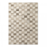 Kreemikas k&auml;sitsi kootud villane vaip 120x180 cm Boho 1.0 Quadra - Vikosa