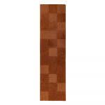 K&auml;sitsi kootud villane vaip terrakota v&auml;rvi 60x230 cm Checkerboard - Flair Rugs
