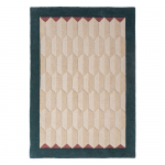K&auml;sitsi kootud villane vaip naturaalses v&auml;rvitoonis/rohekassinises v&auml;rvitoonis 160x230 cm Apex Border Wool - Flair Rugs