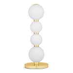 Valge/kuldse v&auml;rvi metallist LED-laualamp klaasist varjuga (k&otilde;rgus 31 cm) Perla - Nova Luce