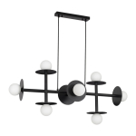 Valge/must metallist ripplamp klaasist varjuga Pielo - Nova Luce