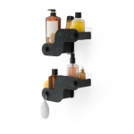 Mattmustad plastmassist vannitoa riiulid 2 tk ilma puurimiseta Nami - Umbra