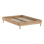 Kaheinimesevoodi tammepuidust ilma peatsita ja liistudest raamiga 140x200 cm naturaalses v&auml;rvitoonis Forrest - Vipack