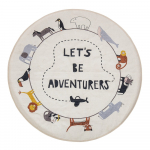 Valge vaip Loomad, &oslash; 130 cm - Bloomingville Mini