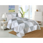 Valge/hall voodikatte ja padjakatete komplekt 140x220 cm Terez &ndash; My House