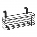 Musta v&auml;rvi rippuv metallkorv k&ouml;&ouml;giuksele Slim, 24 x 10 cm - Wenko