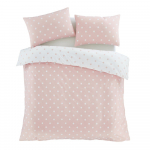 Valge/roosa flanell-voodipesu &uuml;heinimesevoodile 135x200 cm Polka Dot - Catherine Lansfield