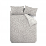 Hall pikendatud flanell-voodipesu kaheinimesevoodile 230x220 cm Grace Floral Leaf - Catherine Lansfield