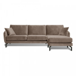 Pruun-beež sametne nurgadiivan (paremas nurgas) Magic - Scandic