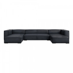 Tumesinine nahast nurgadiivan (U-kujuline) Madame - Windsor & Co Sofas