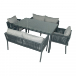 Hall kunstlikust rotangist aia s&ouml;&ouml;gim&ouml;&ouml;bli komplekt 6-le Vera 2 - Floriane Garden