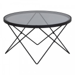 Must klaaspinnaga diivanilaud &oslash; 80 cm Cuxton - Actona