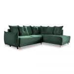 Roheline velvetist nurgadiivanvoodi (parem nurk) Lazy Lukka - Miuform