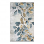 Helesinine-kuldne pestav vaip 80x150 cm Golden Leaves - Mila Home