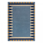 Sinine k&auml;sitsi kootud villane vaip 120x170 cm Kai Wool Border - Flair Rugs
